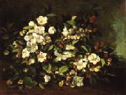 Gustave Courbet Apple Tree Branch in Flower painting